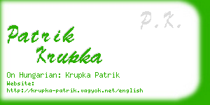 patrik krupka business card